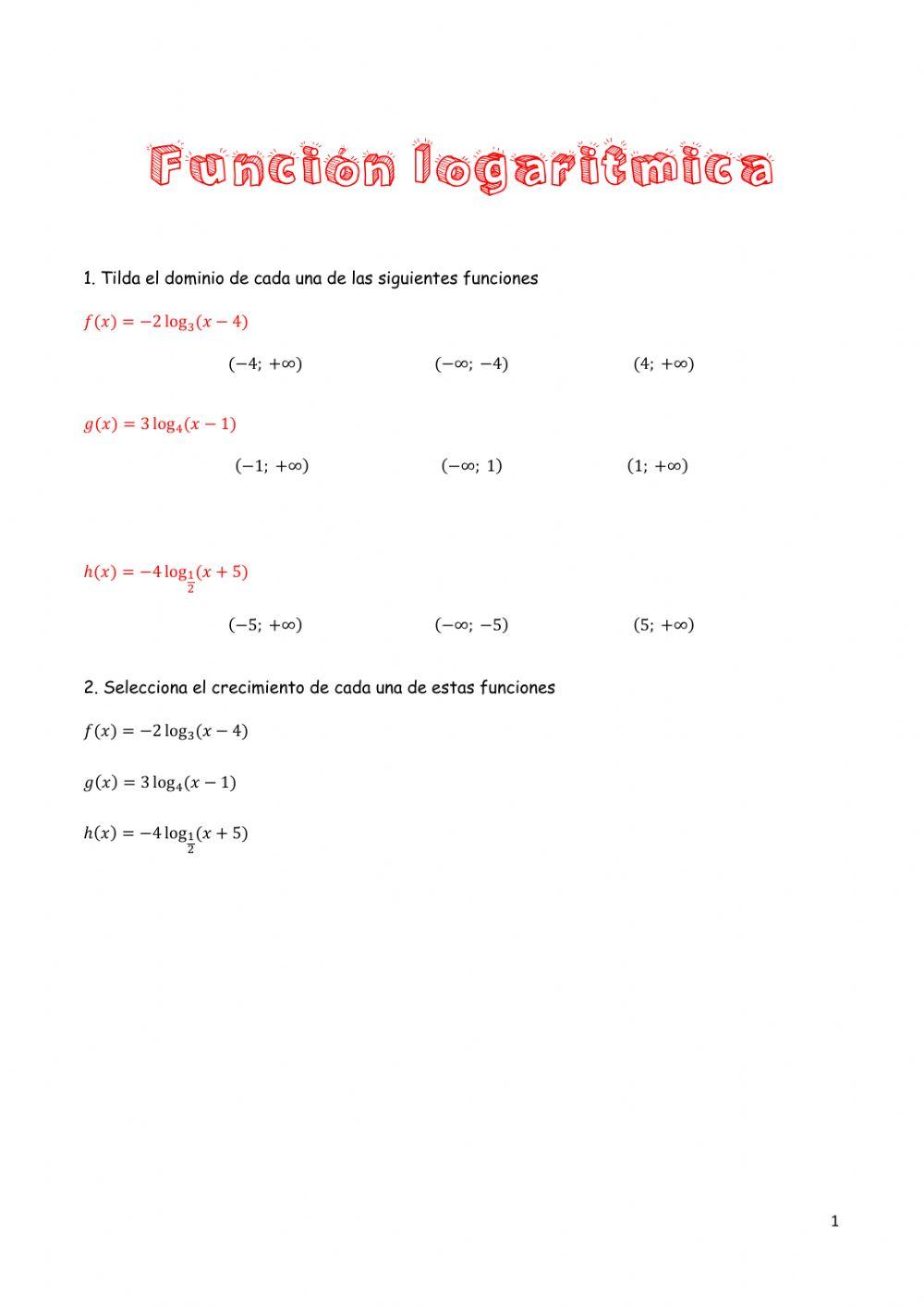 Función logaritmica