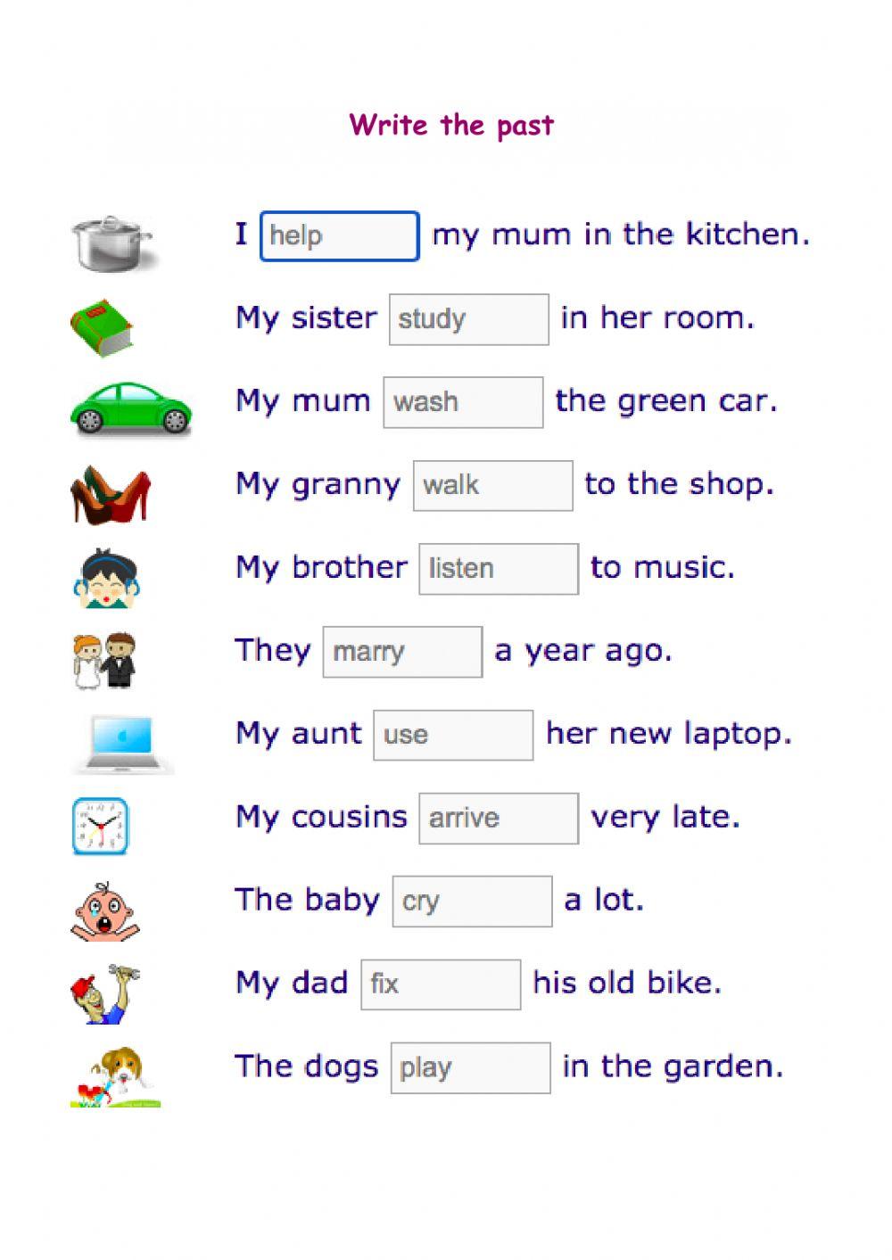 Regular Past Verbs Test