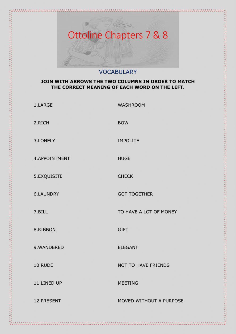 Ottoline & the yellow cat vocabulary