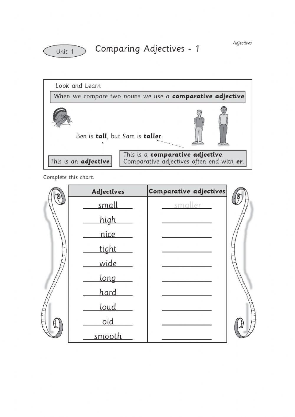 7th Grade Unit 1 Comparative Adjectives