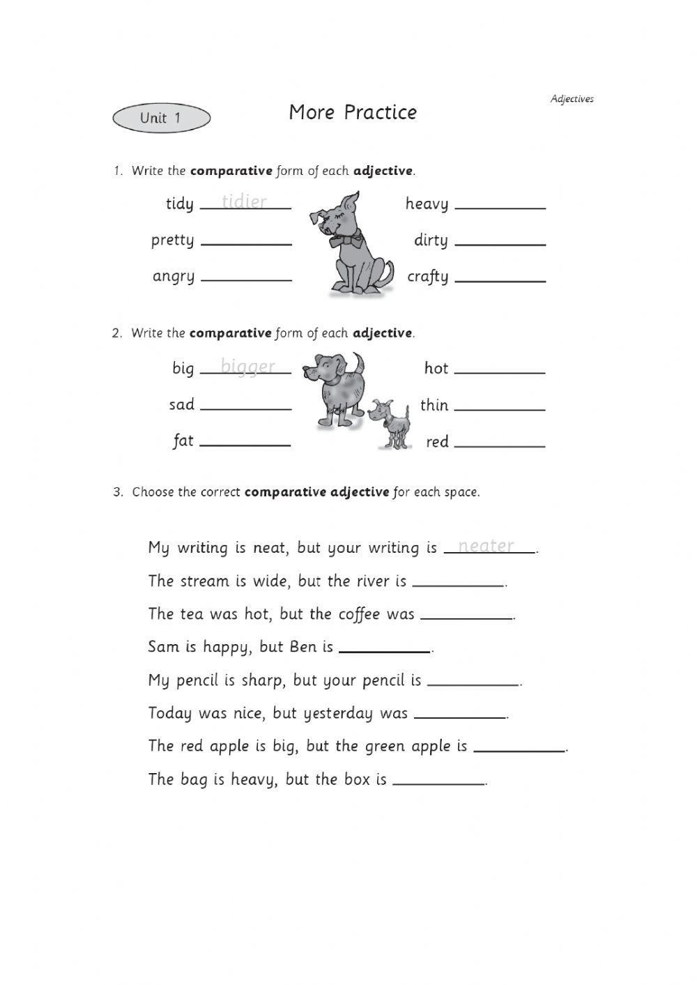 7th Grade Unit 1 Comparative Adjectives