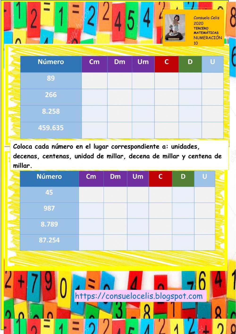 Numeración hasta la centena de mil