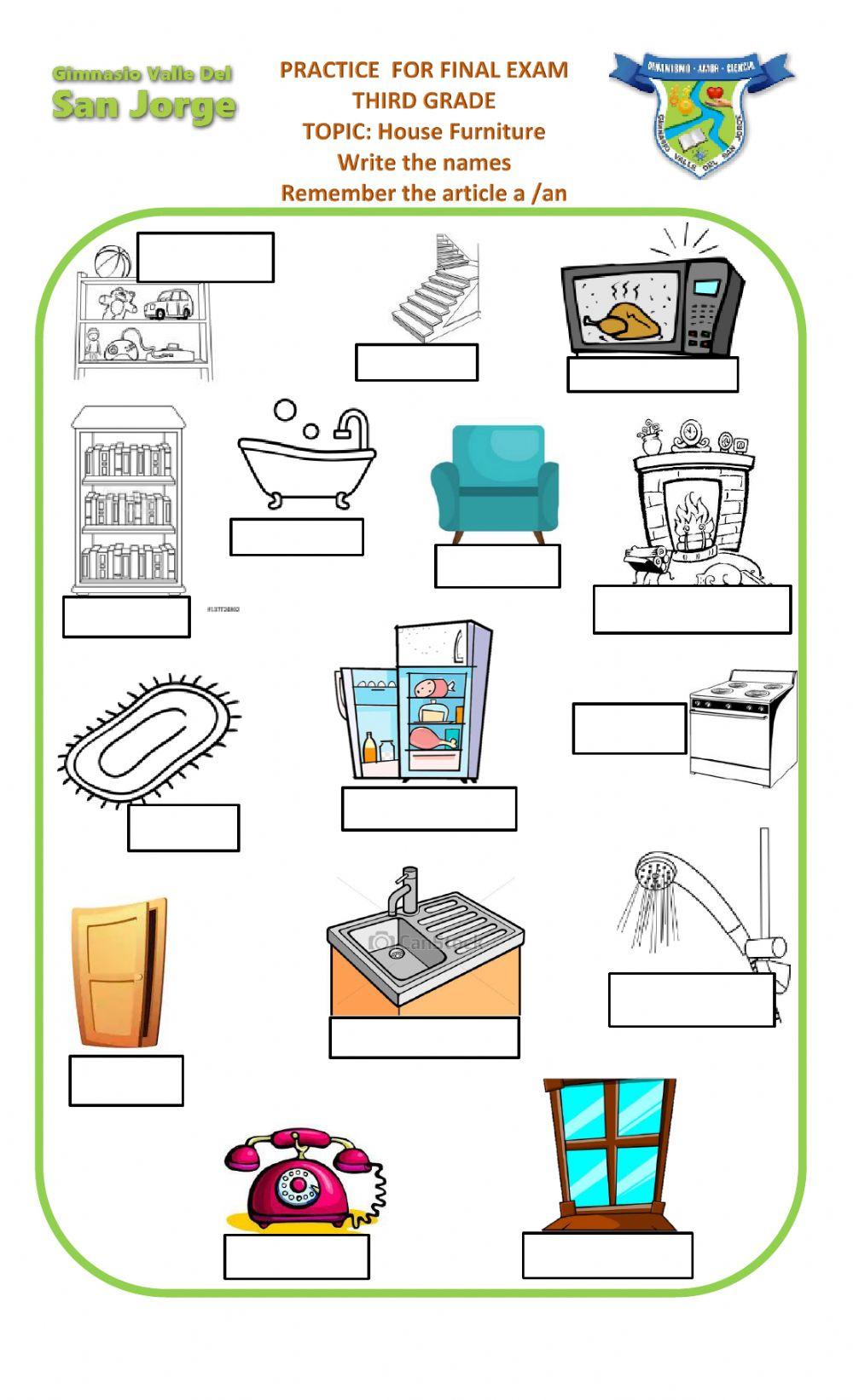 Find Household Items with Pictures - ESL worksheet by aysun0687