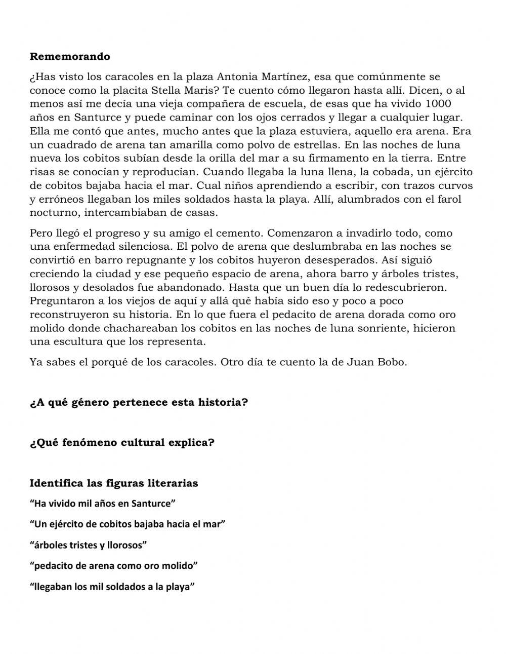 Vocabulario, géneros y figuras literarias