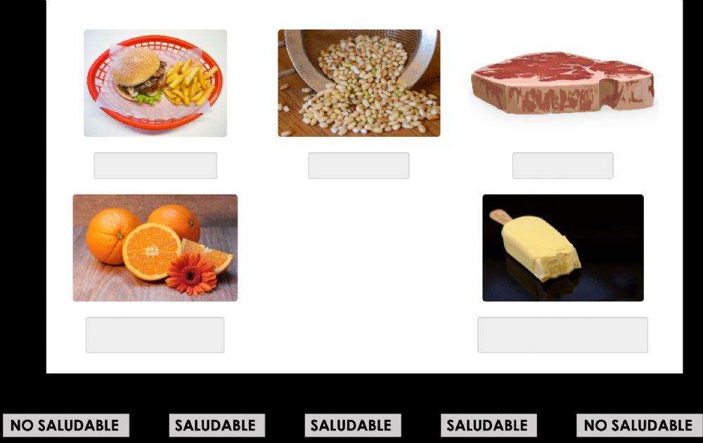 Alimentos saludables y no saludables