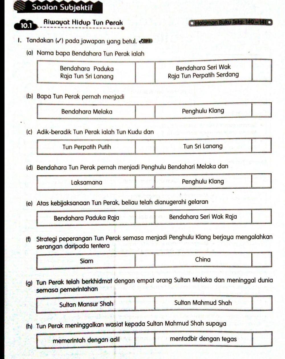 Sejarah tahun 4 tun perak