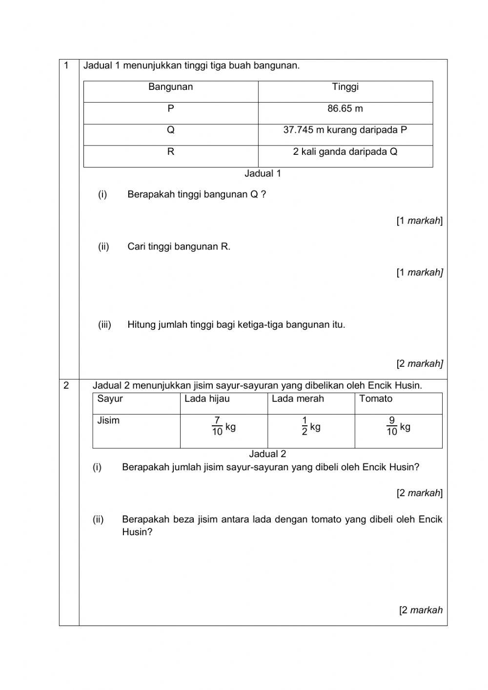 Pecahan dan perpuluhan