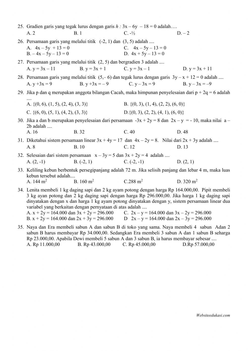 Latihan PAS 8 Ganjil