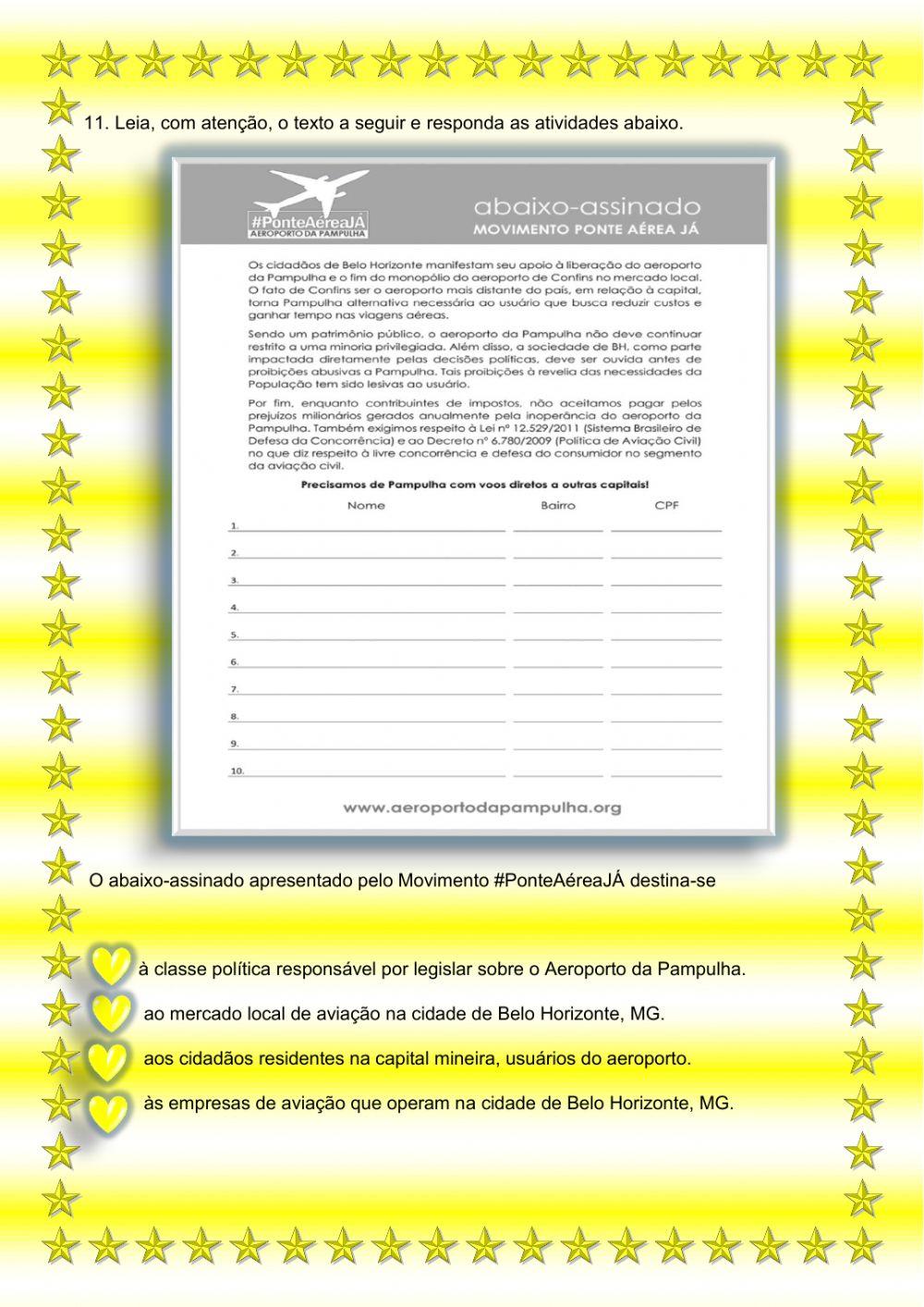 Verbetes e abaixo assinado