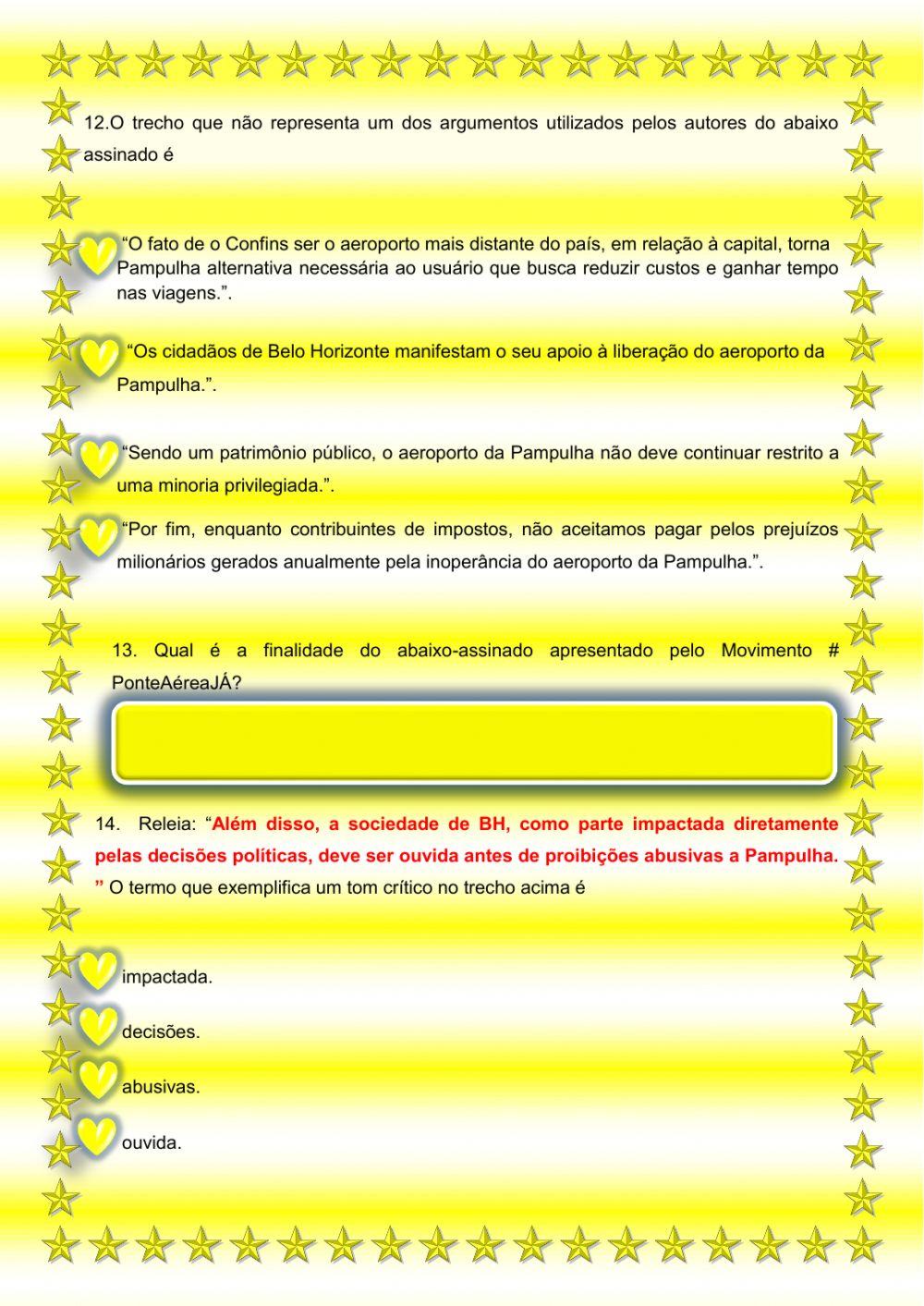 Verbetes e abaixo assinado