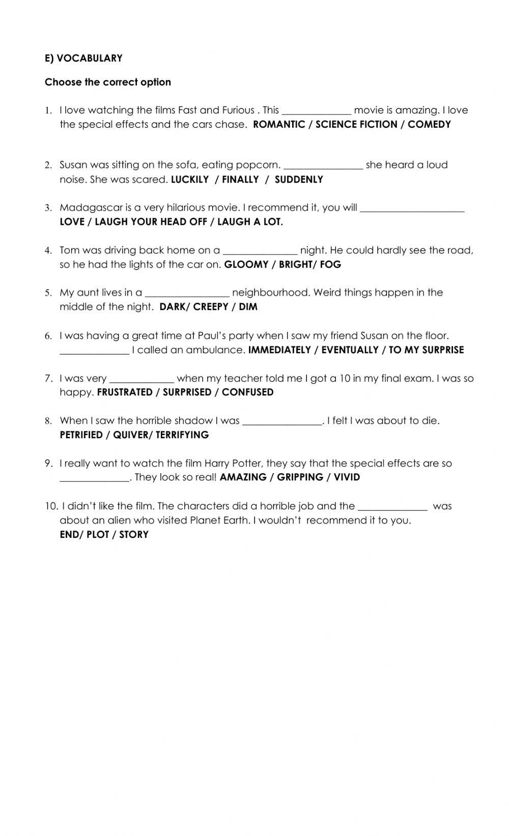 Year 3 final exam 2020