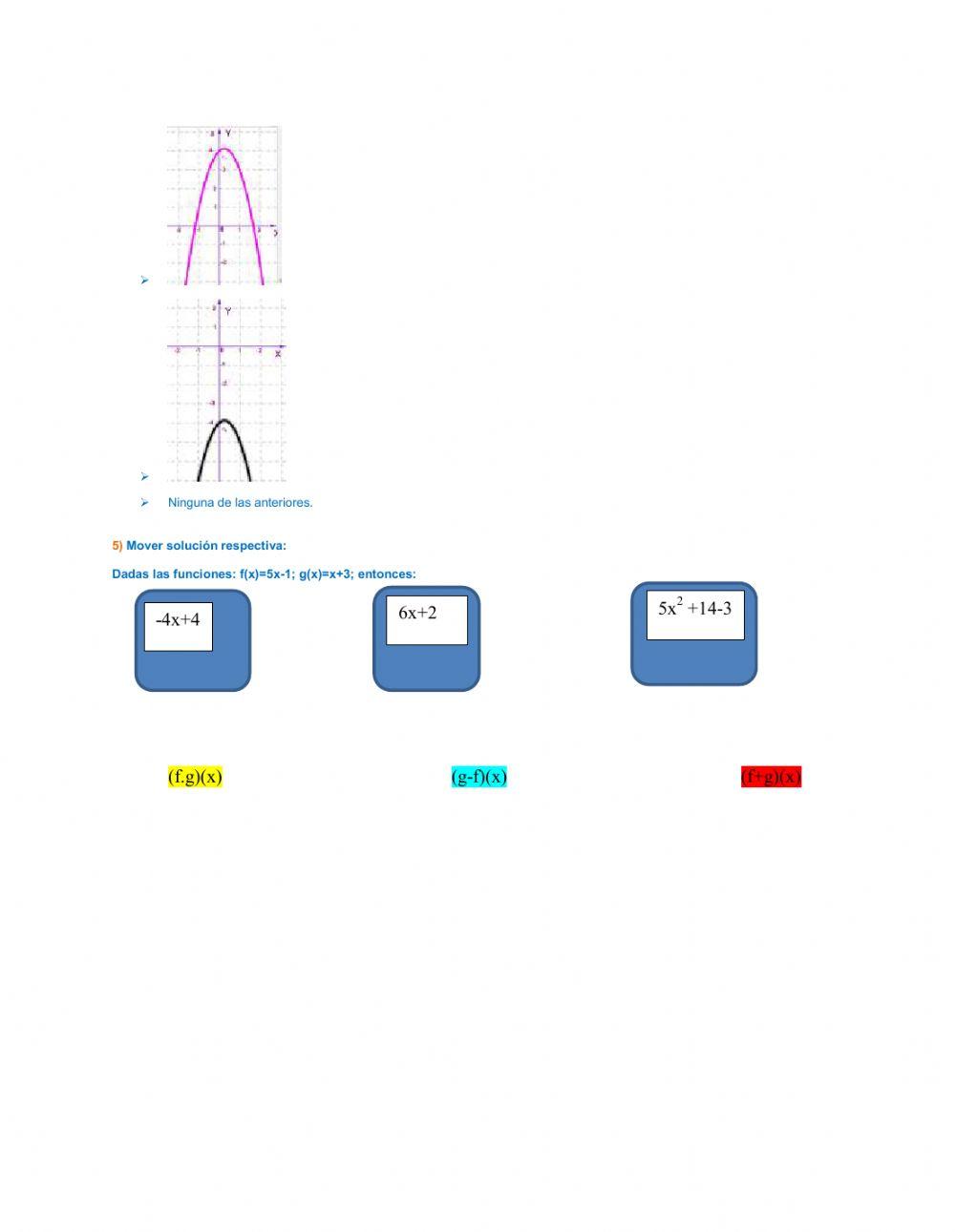 Operaciones con funciones reales