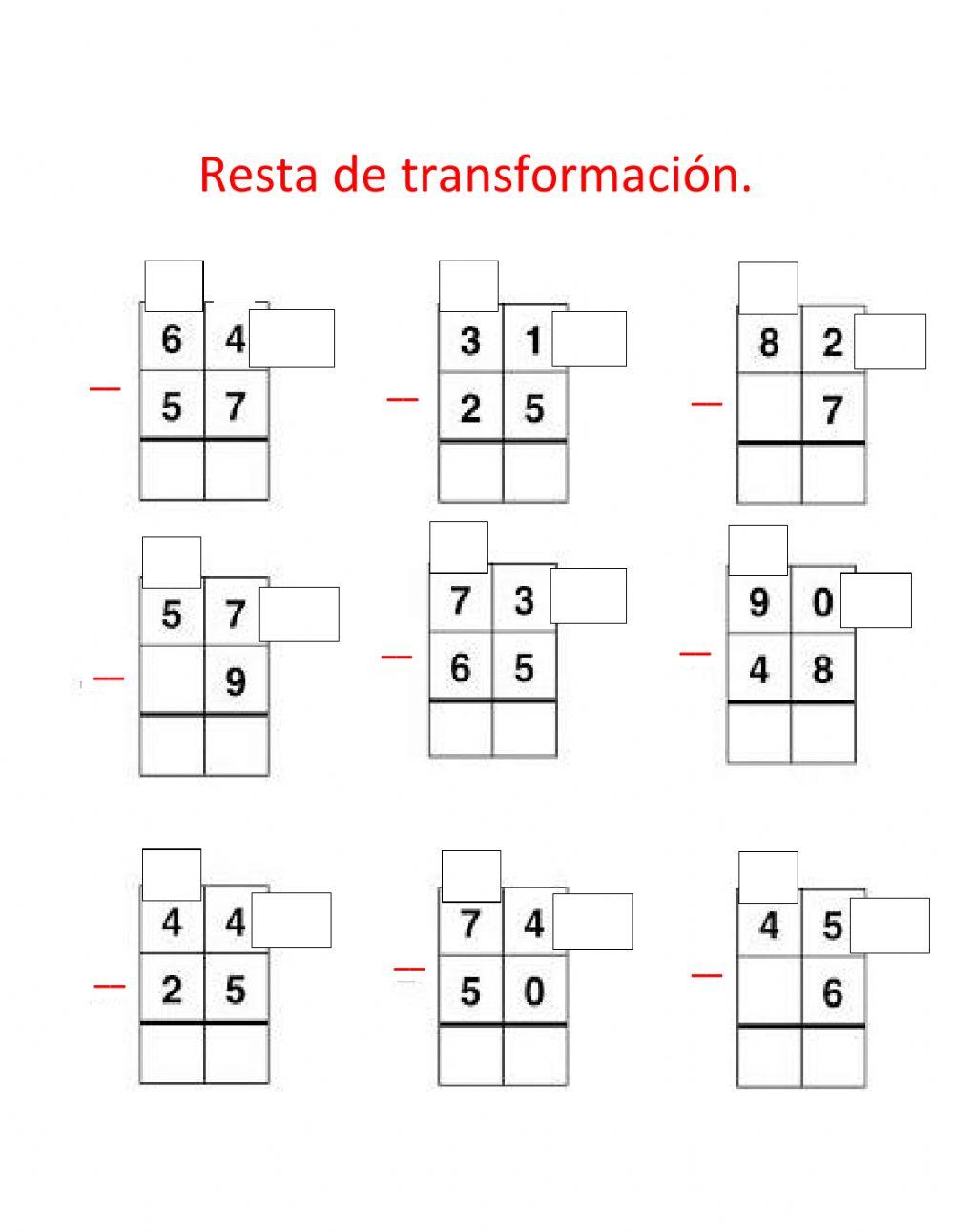 Restas de transformación.