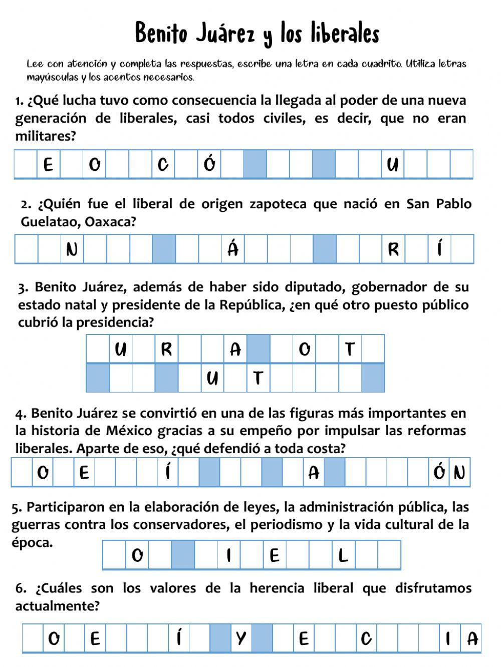 Benito Juárez y los liberales