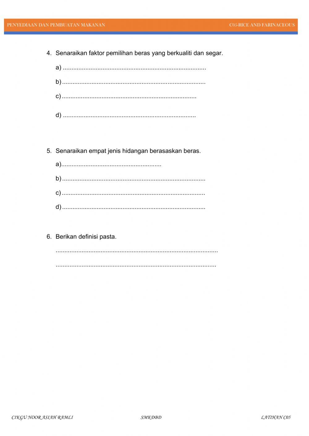 C05 Rice and Farinaceous