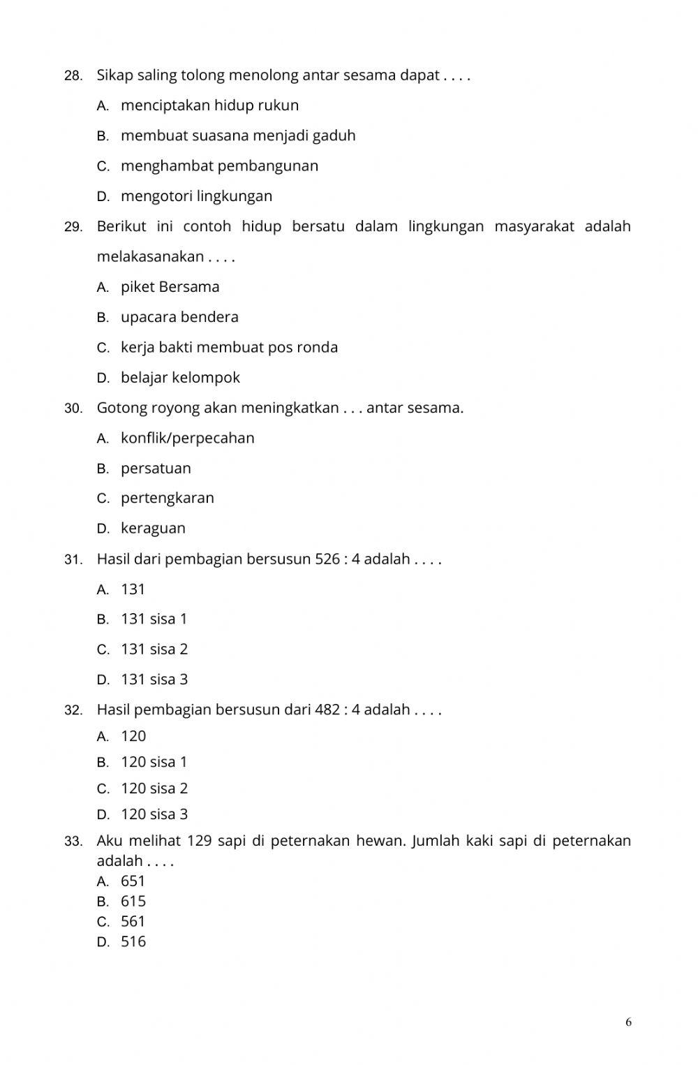 LATIHAN PAS TEMA 3 Kelas III