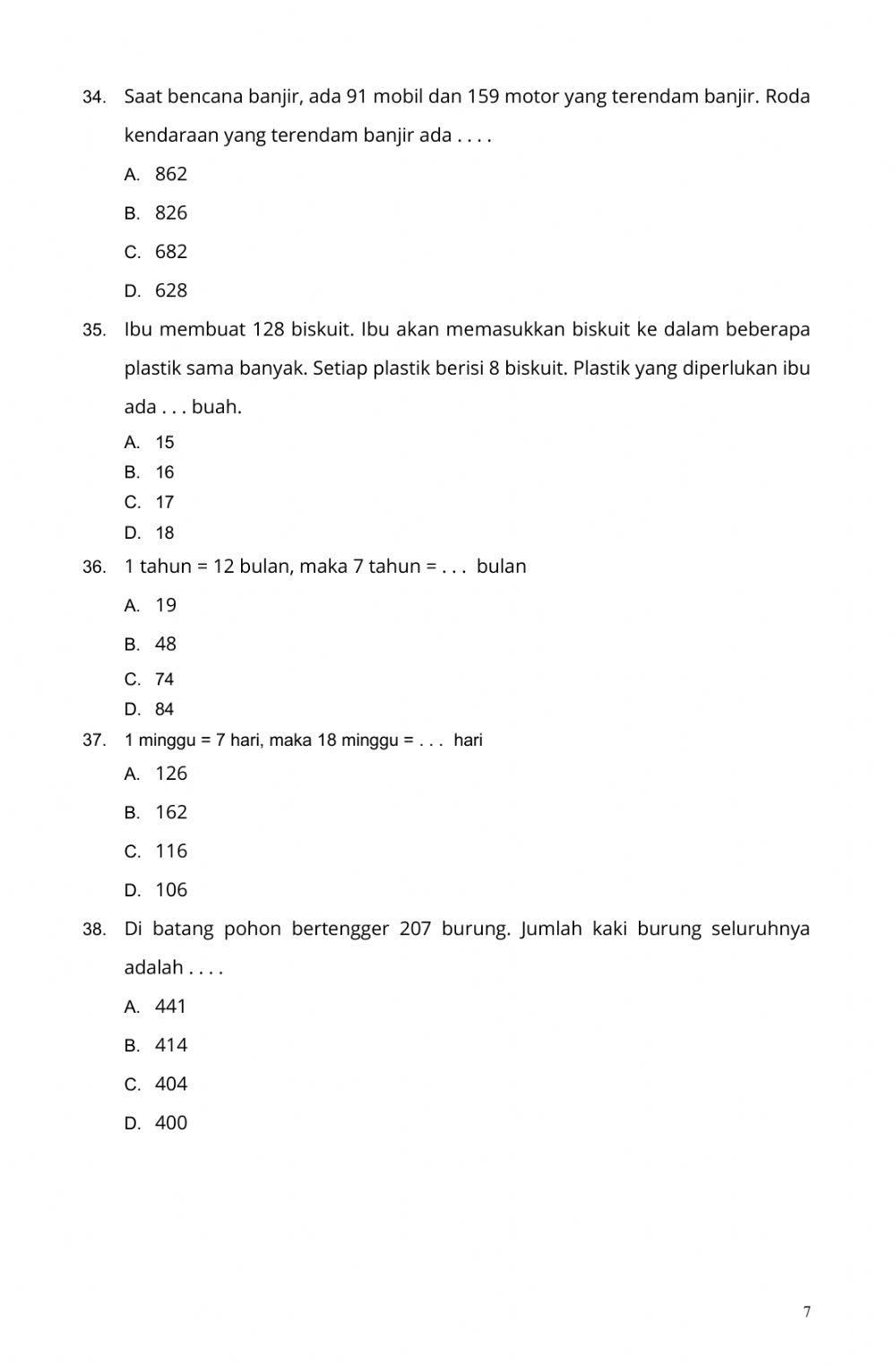 LATIHAN PAS TEMA 3 Kelas III
