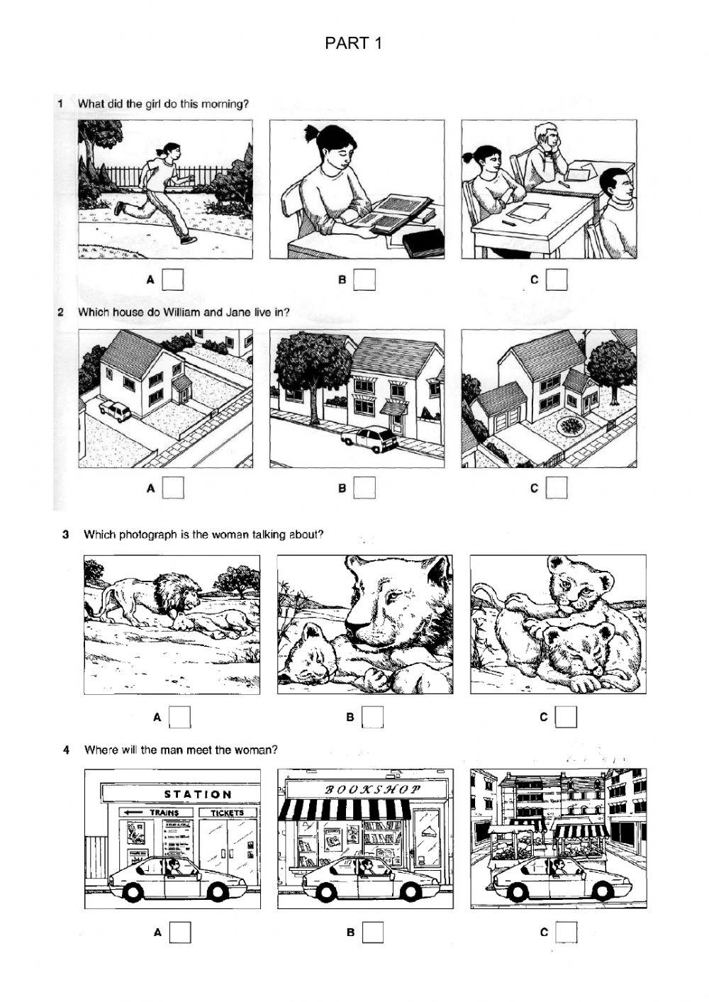 PET Listening practice test