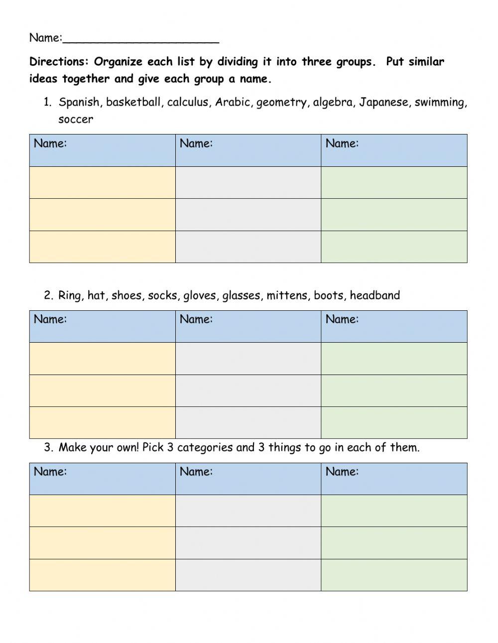 Organizing by Topic