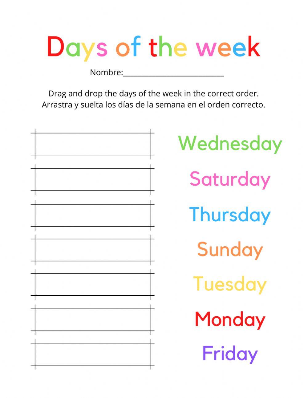 Days of the week & Months of the year