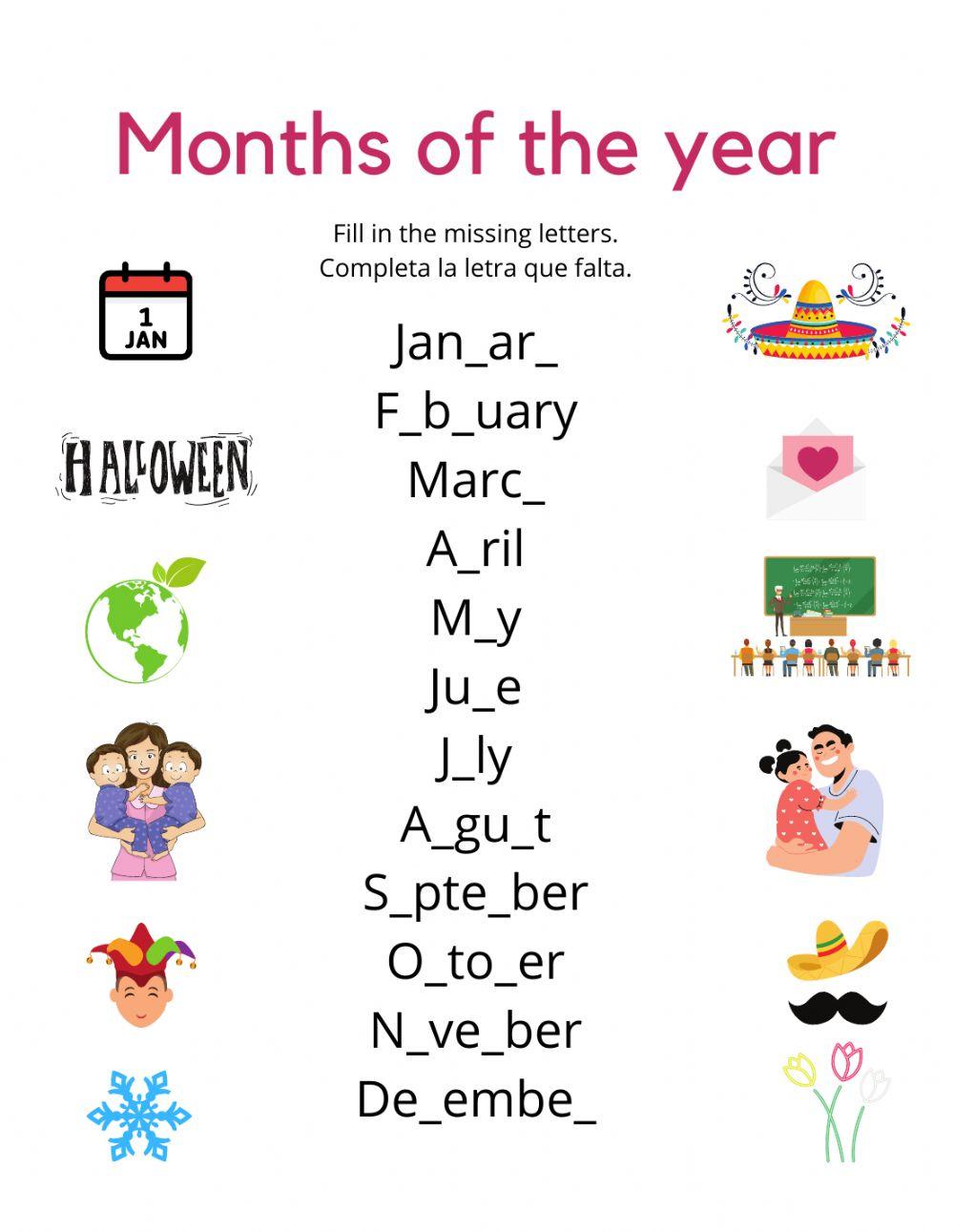 Days of the week & Months of the year