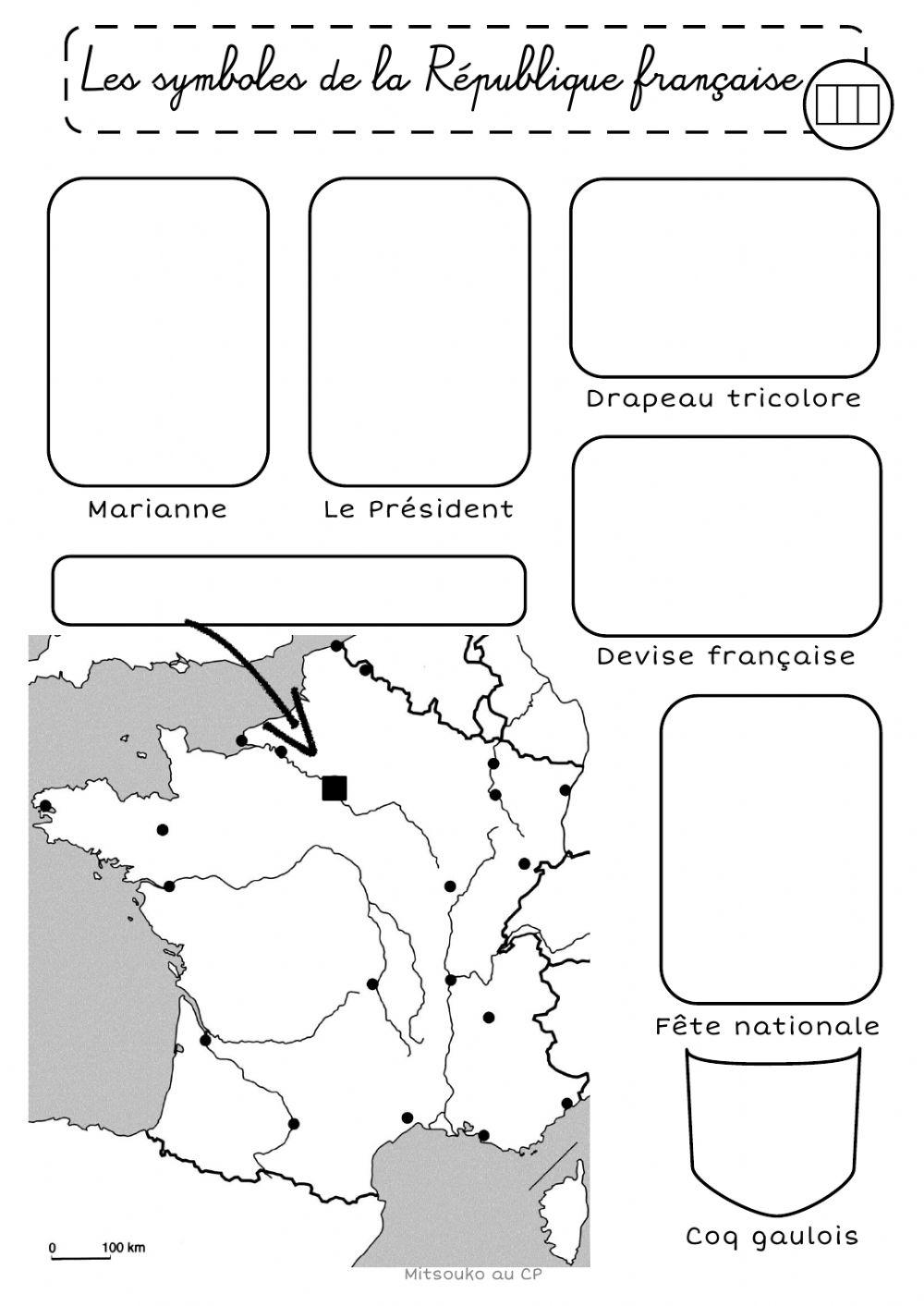 Les Symboles De La République Ce2 Les symboles de la République française worksheet | Live Worksheets