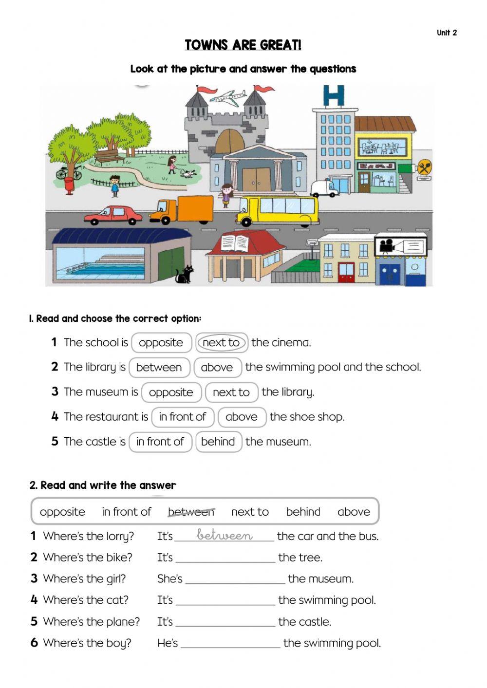 Places in town liveworksheets 554185