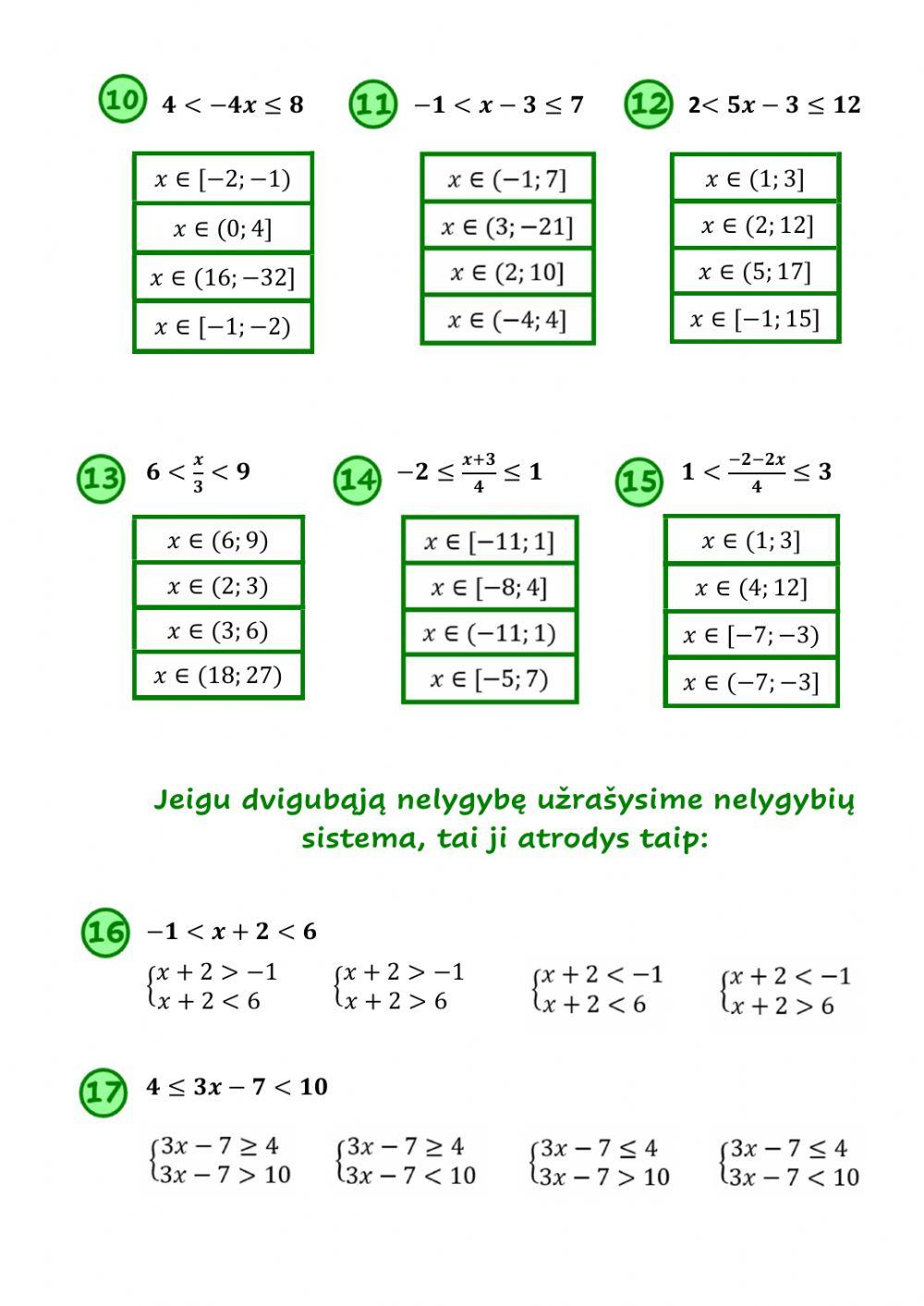 Dvigubos nelygybės (p)