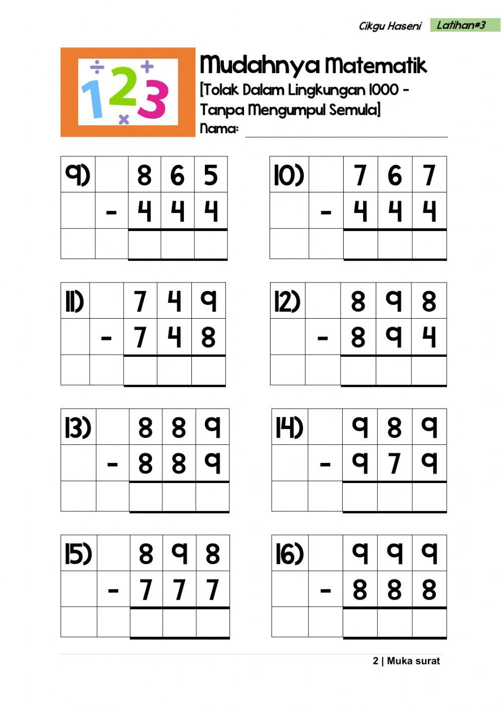 Tolak Dalam Lingkungan 1000 Tanpa mengumpul semula
