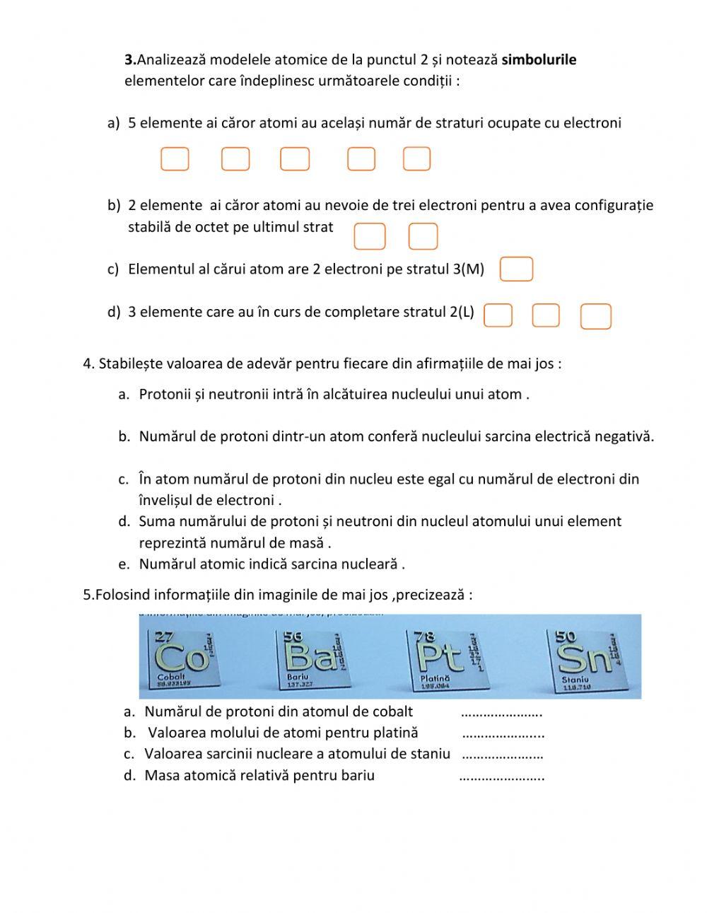 Atomul -Aplicații recapitulative 