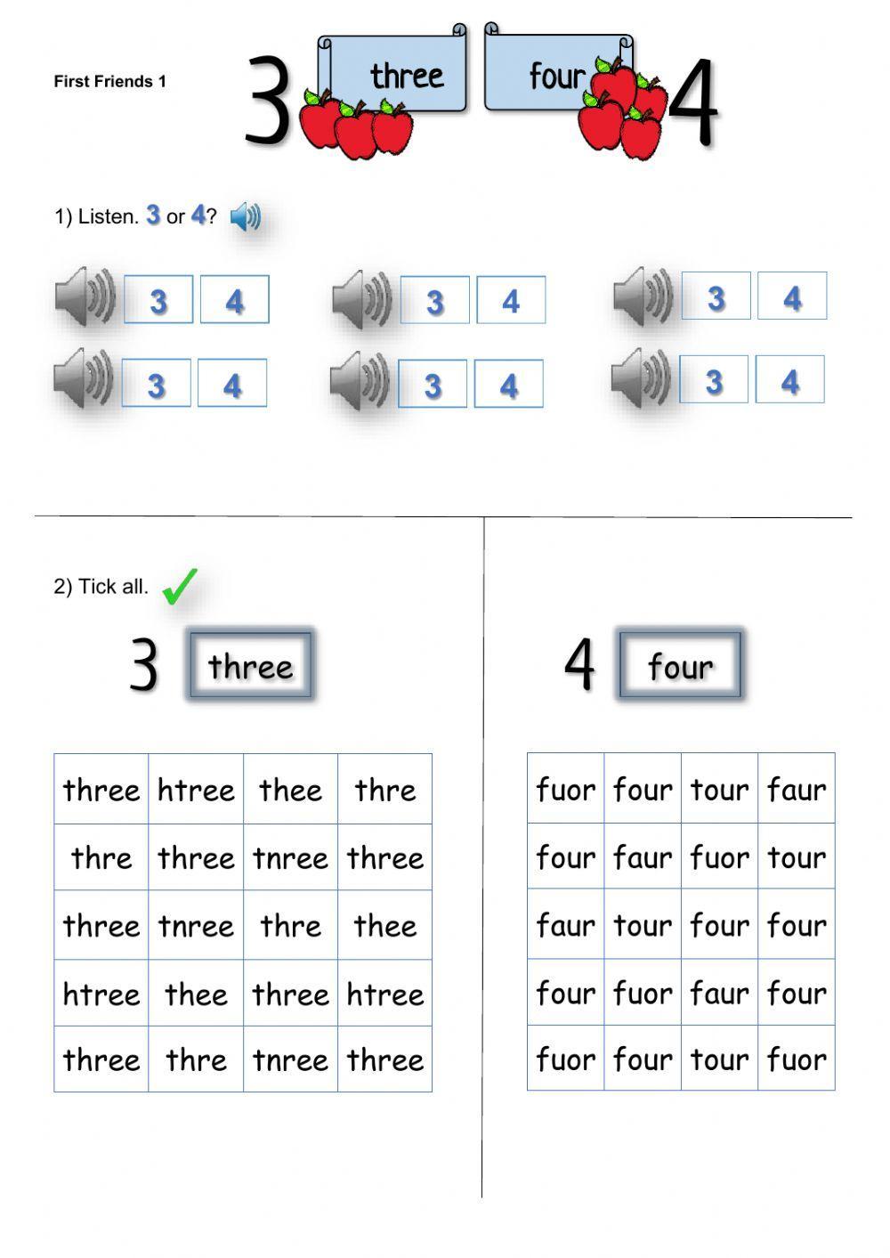 First Friends 1 - Three, four First Friends 1 - Three, four