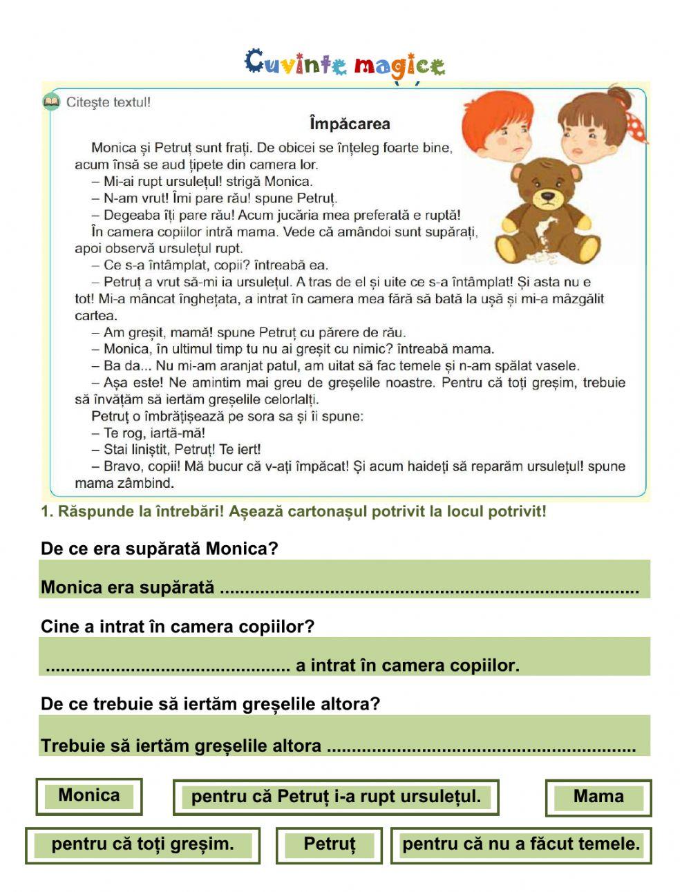 Cuvinte magice, Împăcarea