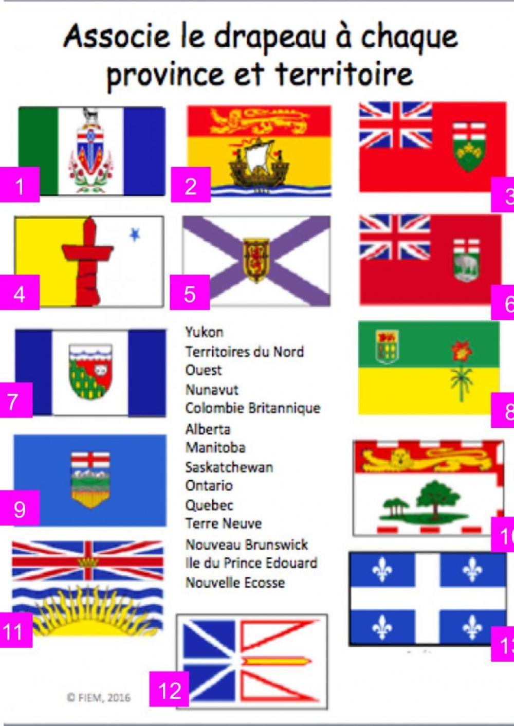 Les drapeaux du Canada
