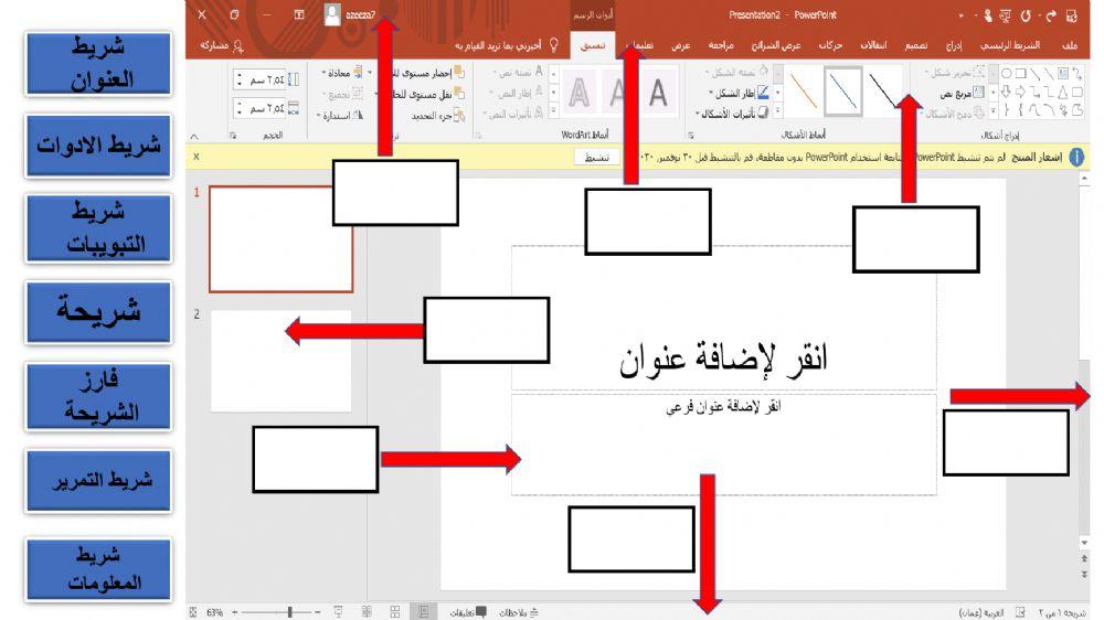واجهة برنامج البوربوينت