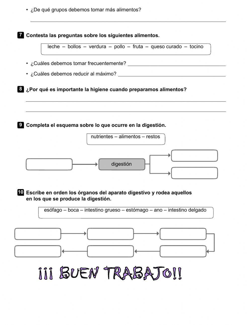 los nutrientes y los alimentos