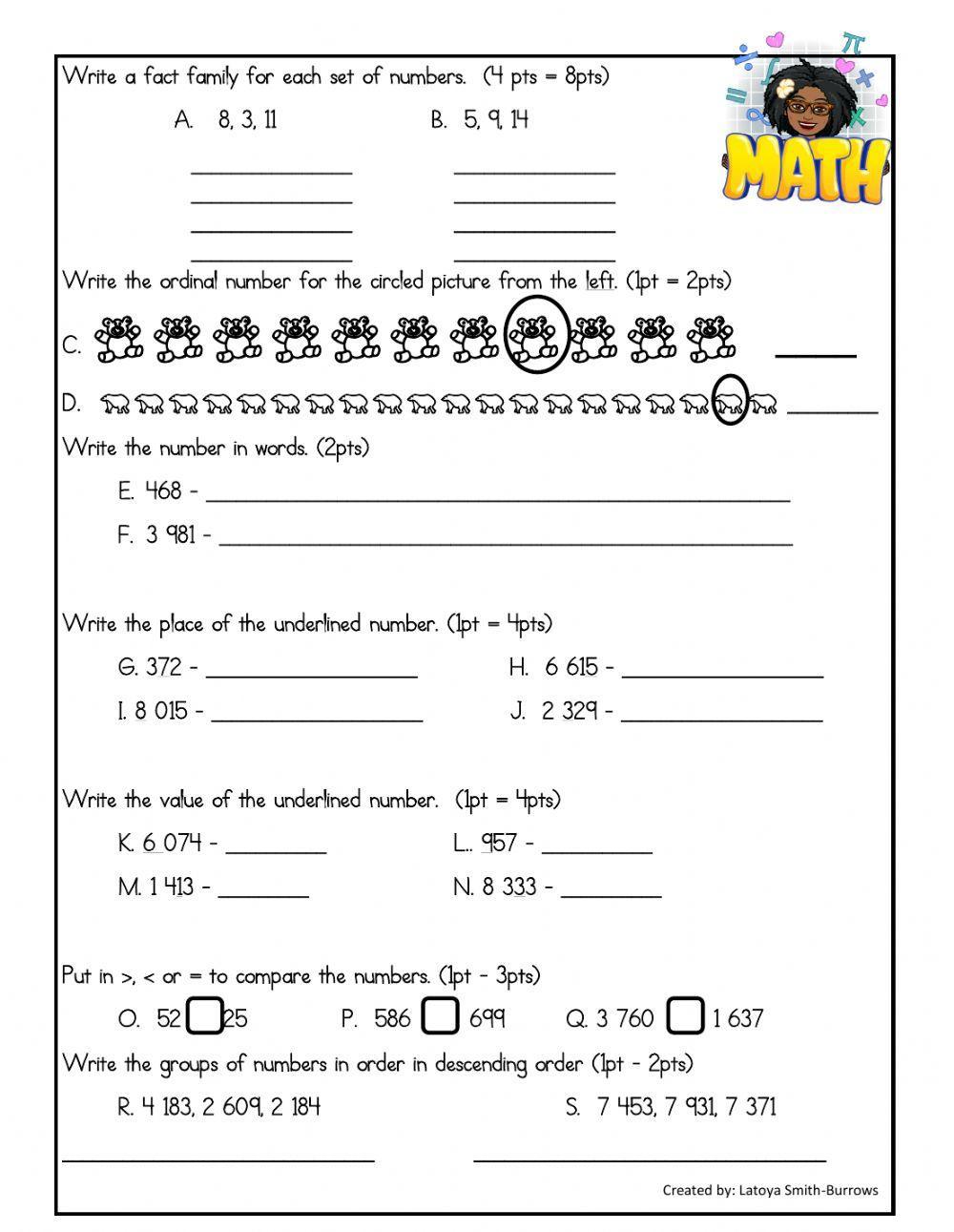 Math Review Grade 3