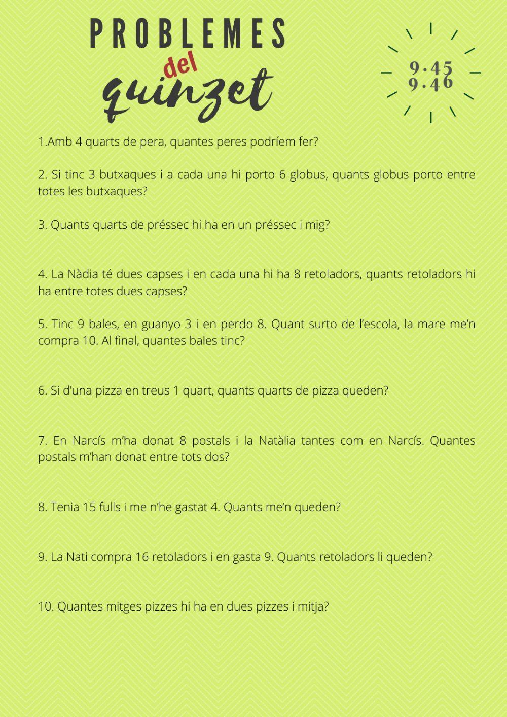 Problemes del quinzet 9.45 i 9.46