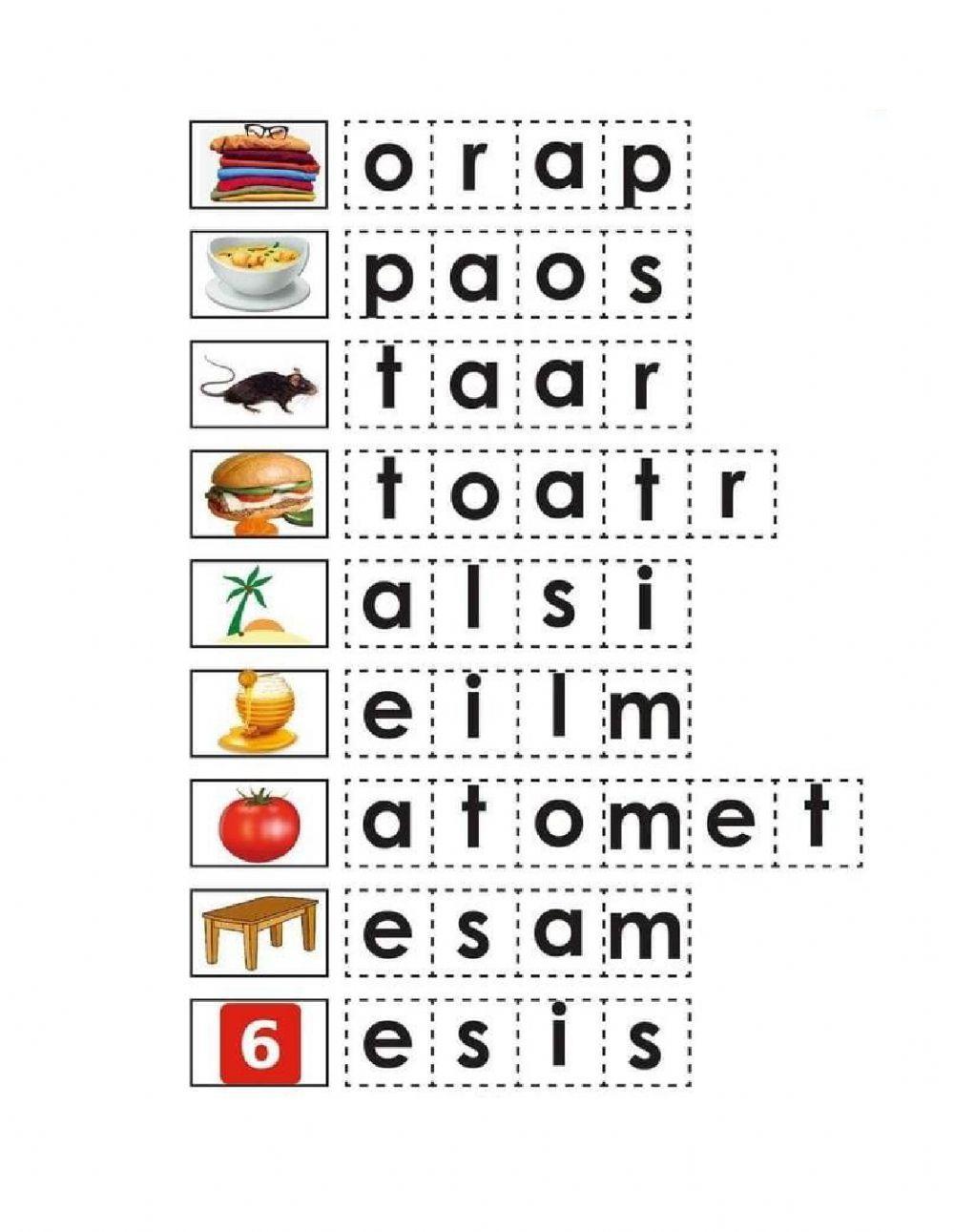 Palabras con m, s, t, l