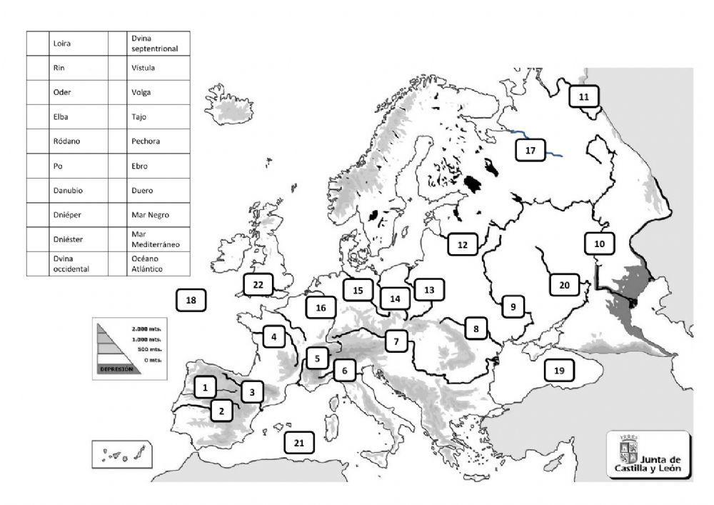 RÍOS DE EUROPA con números