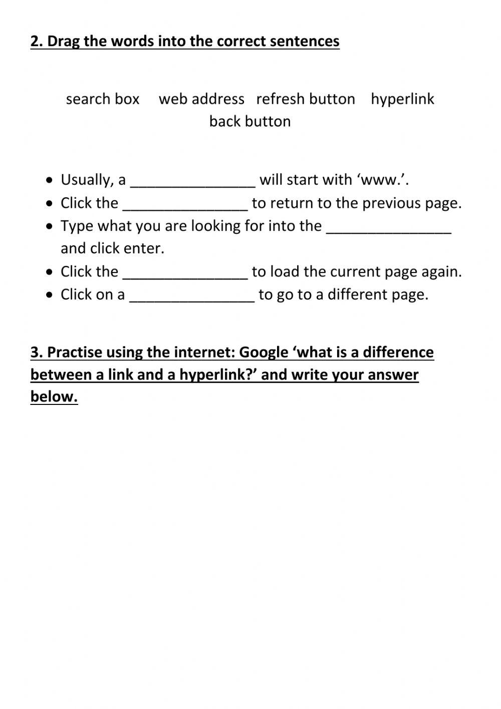 Features of a website