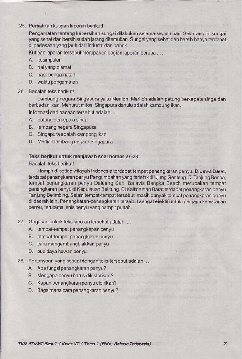 Penilaian Akhir Semester 1 Kelas 6