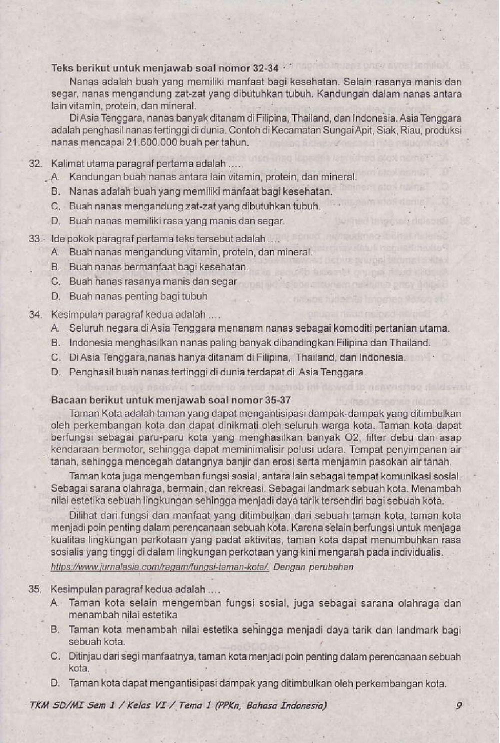 Penilaian Akhir Semester 1 Kelas 6