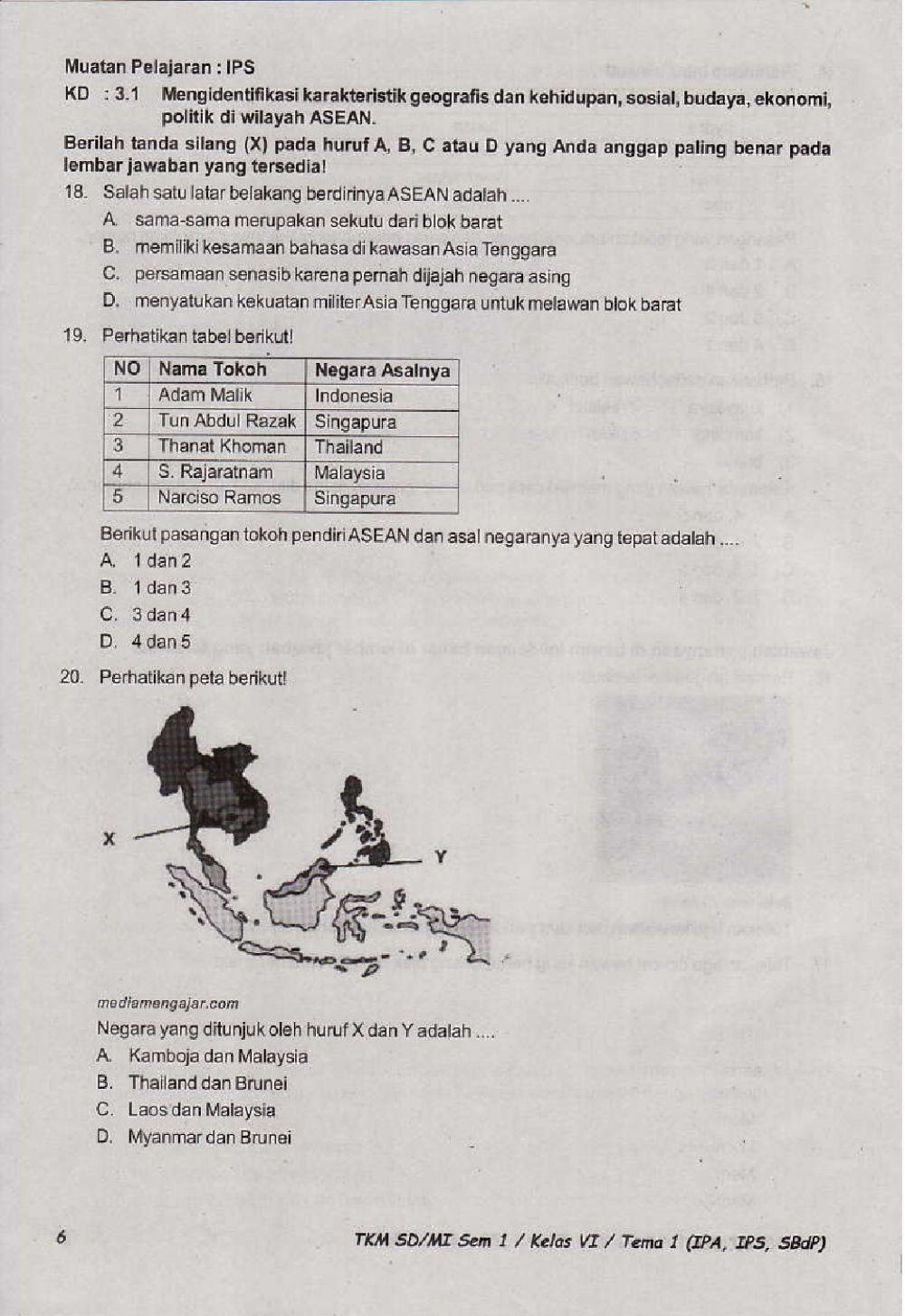 Penilaian Akhir Semester 1 Kelas 6