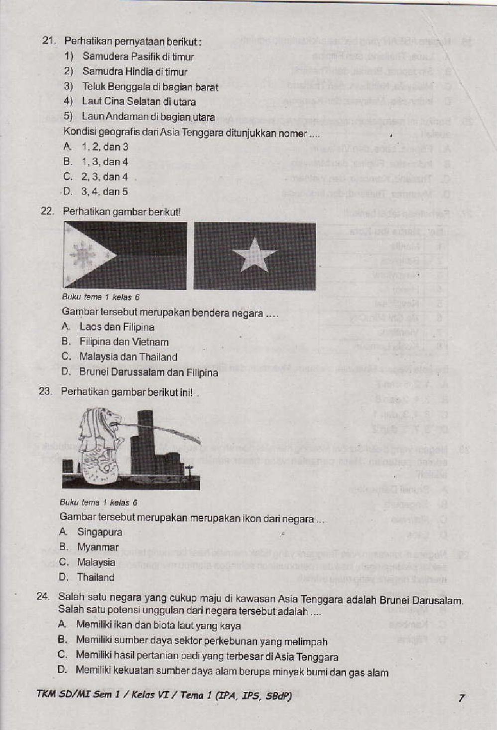 Penilaian Akhir Semester 1 Kelas 6