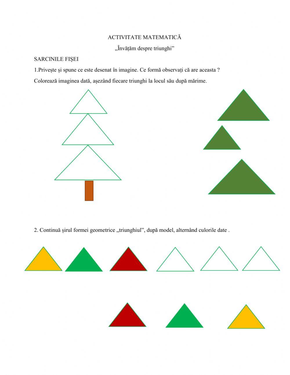 Învățăm despre triunghi