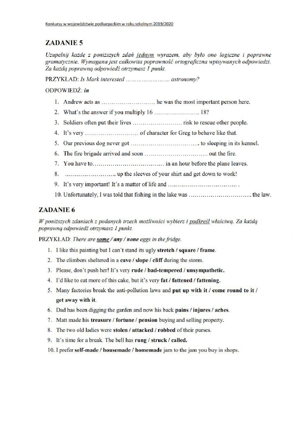 Konkurs rejonowy zad.5, 6