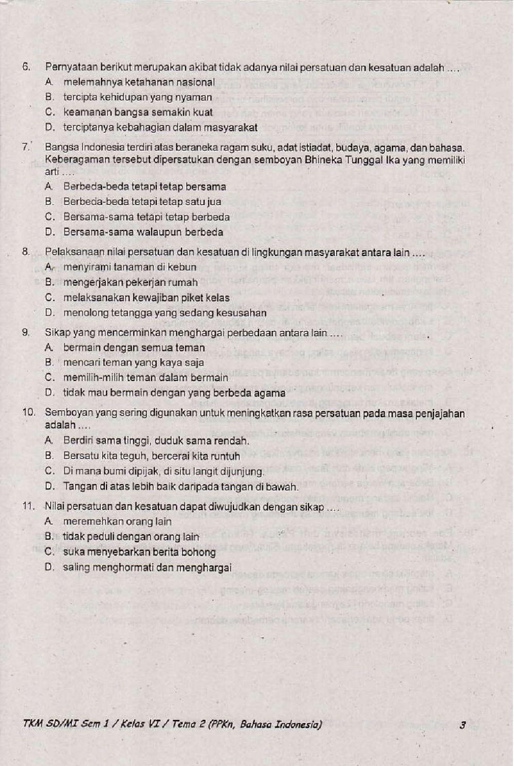 Penilaian Akhir Semester 1 Kelas 6