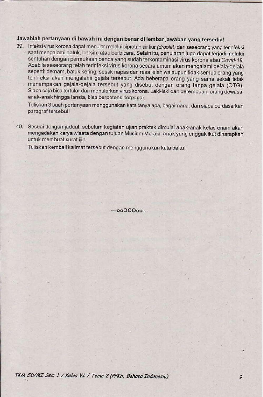 Penilaian Akhir Semester 1 Kelas 6