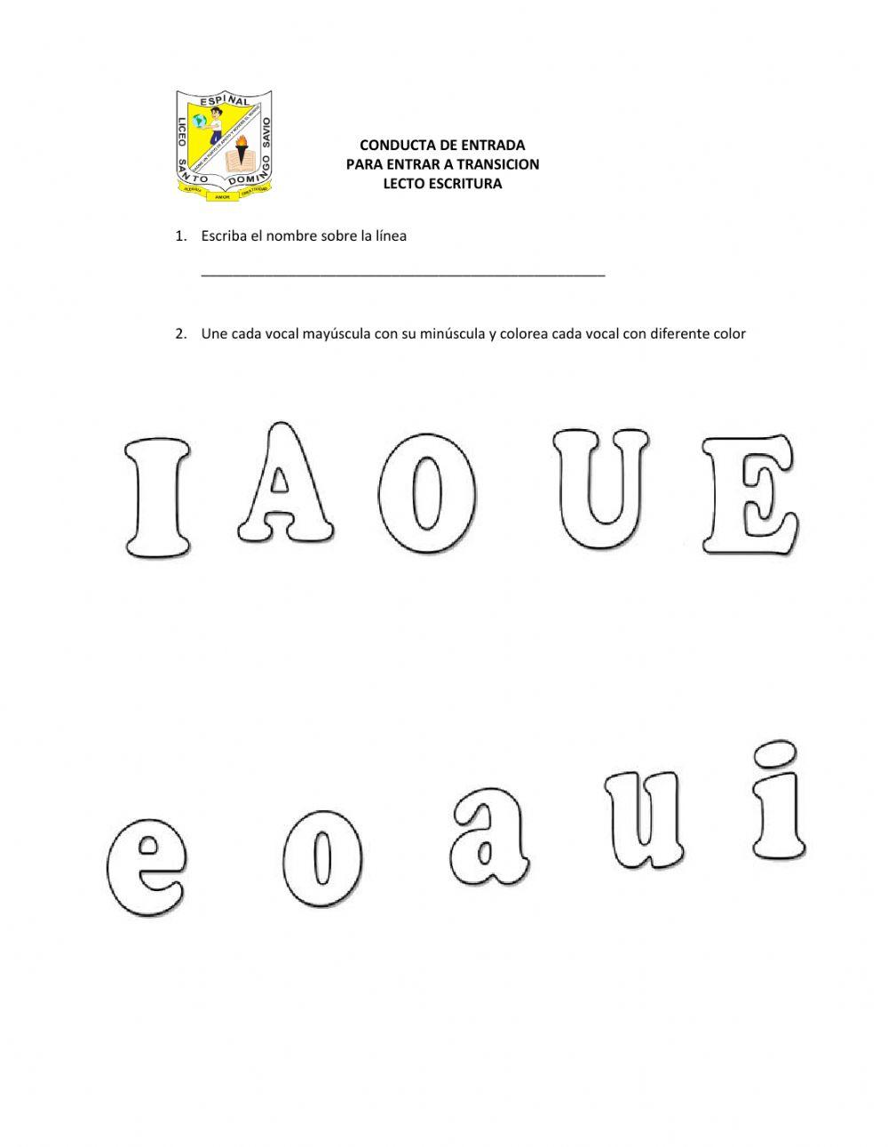 Conducta de entrada español transición