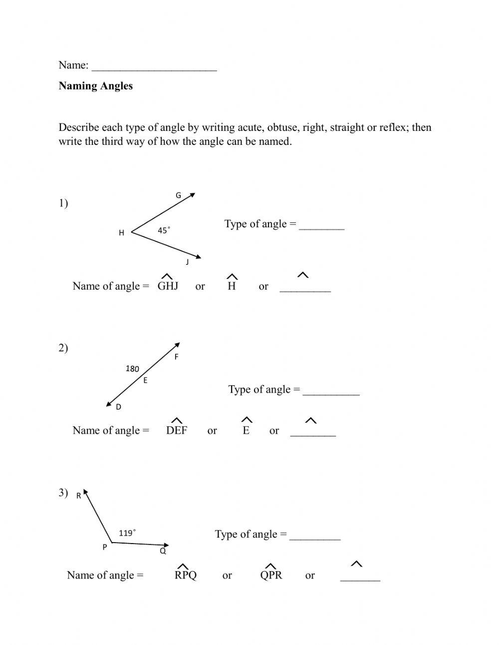 Naming Angles Naming Angles